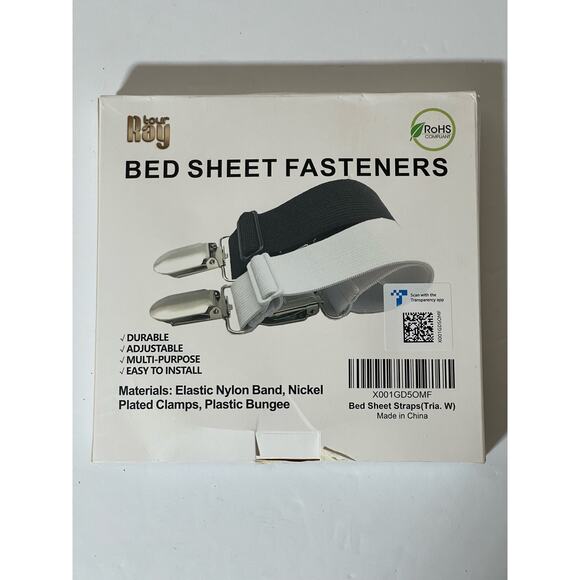 Ray Bed Sheet Holder Straps Fitted Sheet Keepers Bedsheet Holders Fasteners NWT - Picture 1 of 2